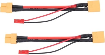 Zestaw 2 szt. Adapterów kablowych XT60: 14 AWG z wtyczką JST 22 AWG do modeli RC