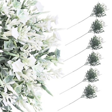LAWENDA KPL.6SZT. SZTUCZNA GAŁĄZKA OZDOBNA PIK 27CM DODATEK FLORYSTYCZNY