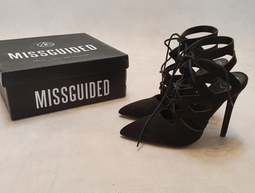 MISSGUIDED Черные туфли на высоком каблуке, размер 36