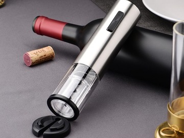 ELEKTRYCZNY KORKOCIĄG OTWIERACZ WINA AKU LED USB
