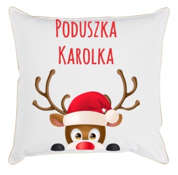 ŚWIĄTECZNA PODUSZKA MIKOŁAJ CHOINKA PREZENT + IMIĘ