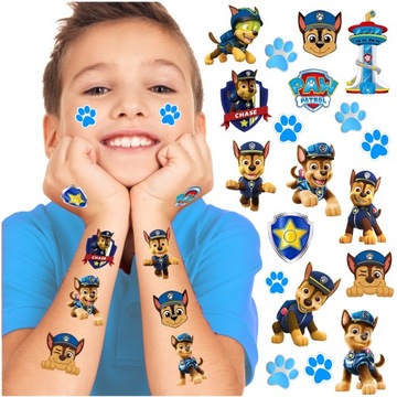 TATUAŻE DLA DZIECI PSI PATROL TYMCZASOWE ZMYWALNE