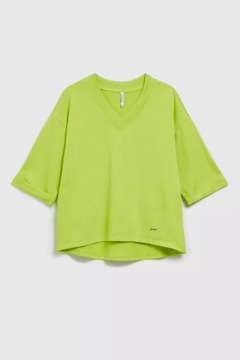 Bluza z rękawami 3/4 zielona S od MOODO