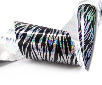 FOLIA TRANSFEROWA 100cmx4cm WZORKI ZEBRA HOLO