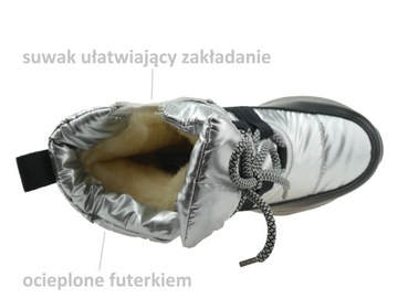 BUTY ZIMOWE DZIEWCZĘCE OCIEPLANE ŚNIEGOWCE R.32