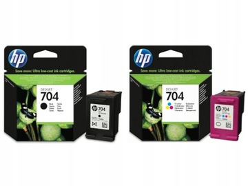 ZESTAW TUSZ HP 704 CZARNY KOLOR CN692AE + CN693AE