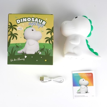 SILIKONOWA LAMPKA DO POKOJU DZIECIĘCEGO DINOZAUR LAMPKA NOCNA LED RGB 3000K