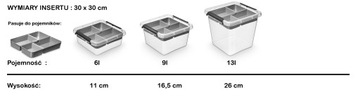 POJEMNIK PUDEŁKO NA KLOCKI LEGO 9l +ORGANIZER WKŁAD DO SZUFLADY