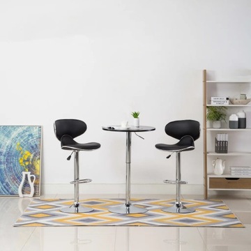 vidaXL Krzesła barowe, 2 szt., czarne, sztuczna skóra, 323644