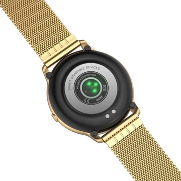 Złoty smartwatch damski Kroki Tętno Cykl G.Rossi