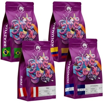 KAWA ZIARNISTA Świeżo Palona ZESTAW 4x200g 100% ARABICA - BLUE ORCA COFFEE