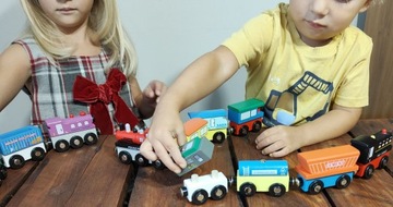 3 х Деревянный поезд 12 шт. ПОЛЬСКИЕ ВАГОНЫ