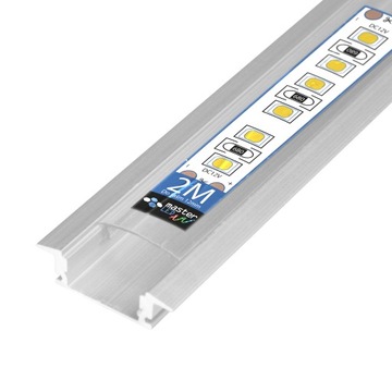 алюминиевый светодиодный профиль ДЛЯ ЛЕНТЫ С ЛАМПОЙ, 2м, встраиваемый