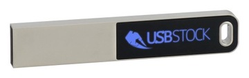 PENDRIVE REKLAMOWY USB z logo metalowy PDslim-2 LED 8GB Z GRAWEREM 10 SZT