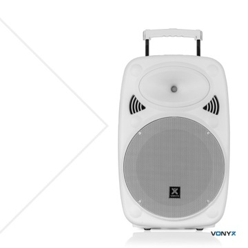 Порт активной колонки 15 дюймов, белый, 1000 Вт, 2 батарейки для микрофона УВЧ