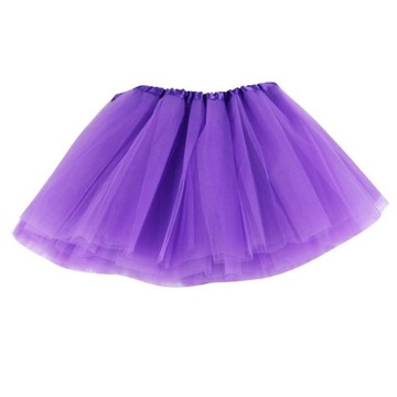 SPÓDNICZKA TUTU TIULOWA TIUL FIOLETOWA 3-10 LAT