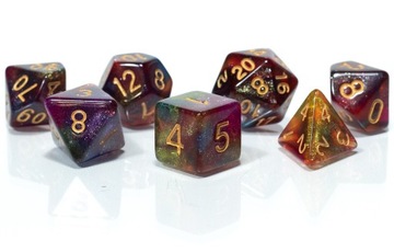 WŚRÓD GWIAZD ZESTAW 7 KOŚCI KOSTEK RPG