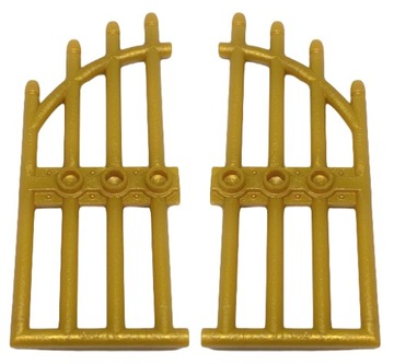 LEGO brama 4x7 krata castle 2szt Pearl Gold 42448