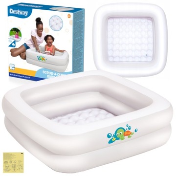 DMUCHANY Brodzik Basen Dla Maluszka Miękkie Dno 86x86x25cm Bestway 51116