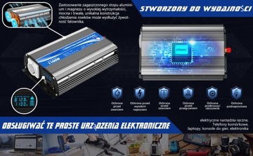 Автомобильный преобразователь 12 В в 230 В 1000 Вт/2000 Вт