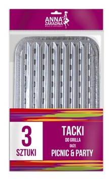 Aluminiowe Tacki do Grilla Jednorazowe Tacka 3 szt