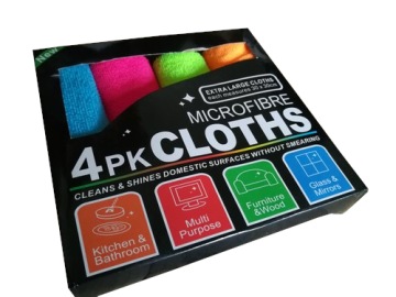 ТКАНЬ ИЗ МИКРОФИБРЫ ТКАНЬ ДЛЯ ЧИСТКИ Мягкая Тряпка для уборки, 4 шт.
