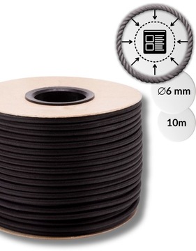 ЭЛАСТИЧНАЯ РЕЗИНОВАЯ ВЕРЕВКА ДЛЯ РАСШИРЕНИЯ БАННЕРОВ БРЕЗЕНТА РЕЗИНА 6мм 10м