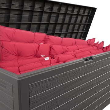 Садовый ящик, багажник, место для подушек, пластик, 280л, коричневый