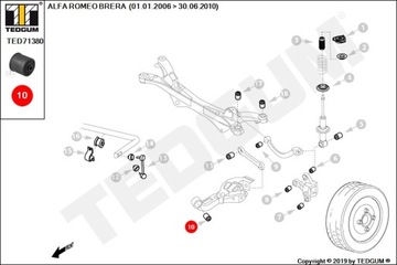 Сайлентблок поворотного рычага TEDGUM TED71380 ALFA ROMEO