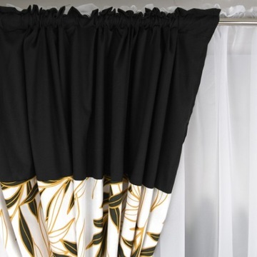 КОМПЛЕКТ ШТОР С ЖЕЛТЫМИ ЛИСТЬЯМИ + ГОТОВАЯ ШТОРА БЕЛЫЙ ГОЛОС 400х160 С ЛЕНТОЙ