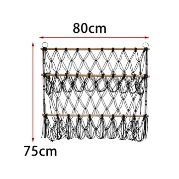 Pluszaki Hamak siatkowy Boho Organizer do pokoju zabaw Home czarny