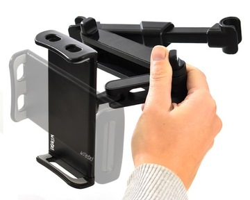 UCHWYT NA ZAGŁÓWEK do AUTA na TABLET TELEFON + Dziecięce Słuchawki KOTY