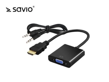 Адаптер SAVIO HDMI (M) — VGA (F) со звуком, CL-23/B