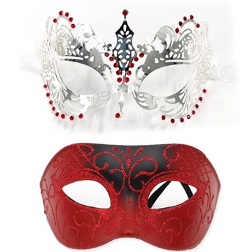MASKA i maskarady dla kobiet i mężczyzn pary metal