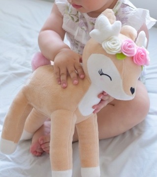 Плюшевый олень с цветами - большой - Мелоотка