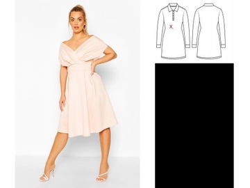 C011R70 Boohoo SUKIENKA MIDI KOKTAJLOWA RÓŻOWY 42