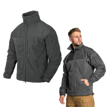 BLUZA POLAROWA MĘSKA ROZPINANA HELIKON WZMOCNIONA CLASSIC ARMY GREY S