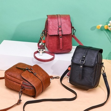 SKÓRZANA DAMSKA TOREBKA LISTONOSZKA CROSSBODY