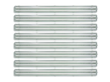 8x OPRAWA HERMETYCZNA 2x120CM + 16x ŚWIETLÓWKA LED 18W 6000K