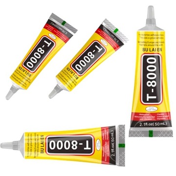 MOCNY KLEJ T-8000 DO WYŚWIETLACZY EKRANÓW SYNTETYCZNY USZCZELKA 50ml