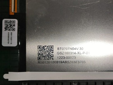 Ekran LCD Lenovo Tab 2 A7-10 A7-20 A7-20F do Lenovo BT070TN04V.30 *524