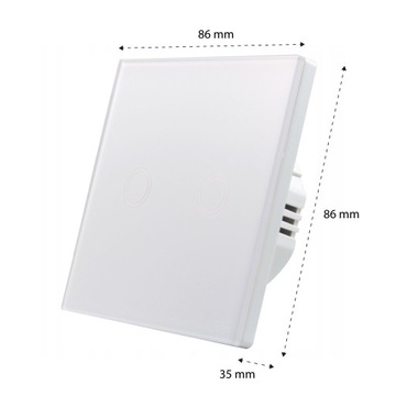 ВЫКЛЮЧАТЕЛЬ СВЕТОДИОДНОГО СВЕТА двойной СТЕКЛЯННЫЙ сенсорный