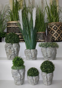 Цветочный горшок, бетонная крышка, серая головка, H19, подвесной