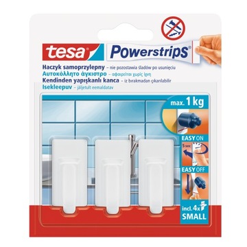 Haczyk samoprzylepny Powerstrips 1000g Tesa 3 szt.