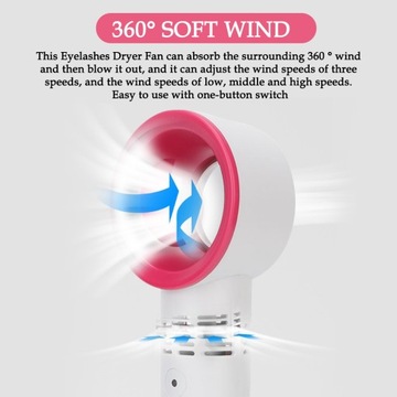 MINI PRZENOŚNA SUSZARKA |WIATRAK|DO RZĘS|PAZNOKC