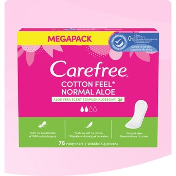Прокладки для трусов CAREFREE Cotton Feel Normal с ароматом алоэ 76 шт.