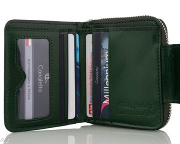 КОЖАНЫЙ КОШЕЛЕК ЖЕНСКИЙ, СРЕДНИЙ, КОЖА БАБОЧКИ, МОЛНИЯ RFID