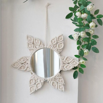 Lustro Na Ścianie Boho Makrame 1x