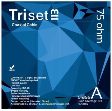 TRISET 113 Антенный коаксиальный кабель 100 дБ класс A