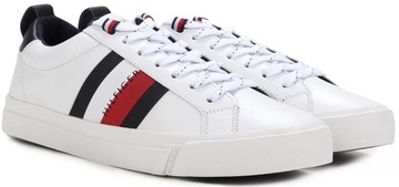 BUTY MĘSKIE TOMMY HILFIGER SKÓRZANE BIAŁE ROZM. 44